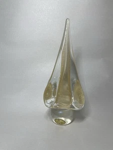 Christmas Tree Gold Dust Murano Glass 7.5” - Picture 1 of 14