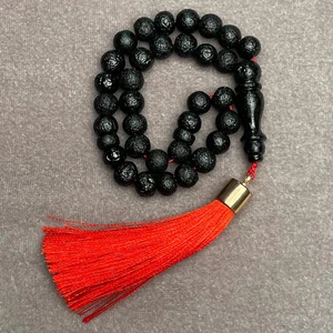 Baltischer Bernstein Islamisch Schwarz Tasbih Misbaha Rosenkranz 33 Gebetsperlen 6,8mm 7,7g - Bild 1 von 3