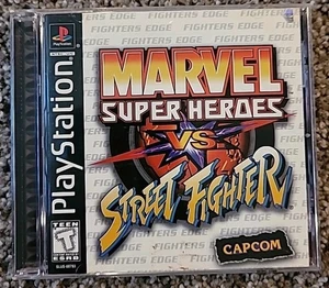Marvel Super Heroes vs. Street Fighter (Sony PlayStation 1, 1999) CIB con scheda di registrazione - Foto 1 di 5