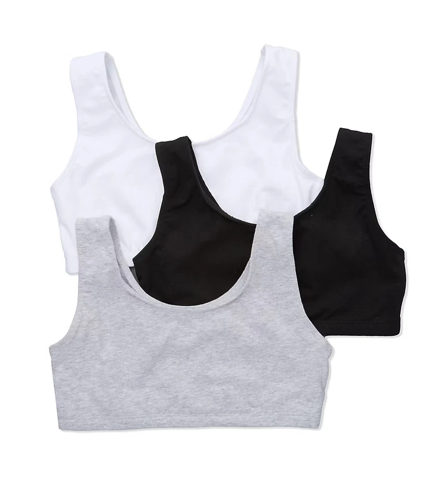 Sujetador deportivo estilo tanque de algodón Bestform 500901P - Paquete de 3 Foto 1 de 1