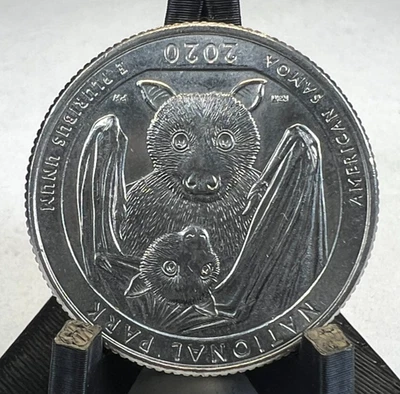 2020 W US, BAT, American Samoa,  25c US ATB Quarter, West Point #1 - Image 1 of 2