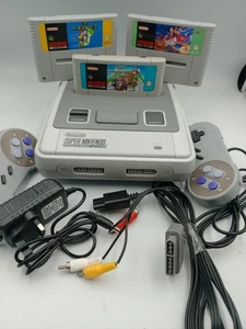 Pacchetto console Super Nintendo SNES restaurata Mario Kart 4x giochi 2x pad #5 - Foto 1 di 11