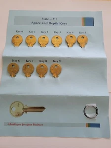 Yale Y1 - Space and Depth Keys 0 - 9 LOCKSMITH (total of 10 keys) - Picture 1 of 5