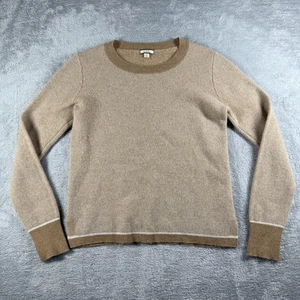 J Crew Sweater Womens Medium Camel Beige Cashmere Jumper Pullover Heather Preppy - Picture 1 of 12