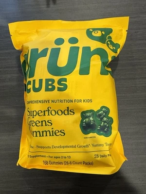Gruns Cubs Superfoods Gomitas Verdes Para Niños 28 Paquetes, 168 Gomitas Foto 1 de 2