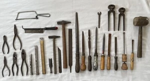 Altes Werkzeug 29 Teile Hammer Zangen Feilen Handwerkzeuge - Bild 1 von 8