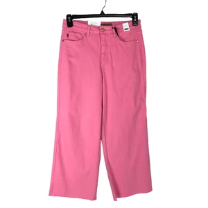NEW Judy Blue High Rise Control Top Wide Leg Crop Jeans Women's Size 9/29 Pink - Picture 1 of 14