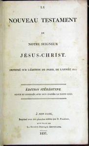 Societe Biblique Americaine Nouveau Testament de Notre Seigneur Jesus-Christ - Picture 1 of 1