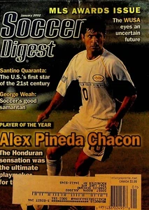 Soccer Digest January 2002 Santino Quaranta Alex Pineda Chacon George Weah - Picture 1 of 2