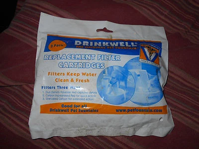 Cartuchos de filtro de repuesto para fuente Drinkwell Pet, paquete de 3, nuevo en paquete Foto 1 de 3