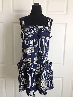 French Connection **Fun & Flirty Romper**SZ 6**Great Navy Blue & Beige Color!! - Image 1 of 4