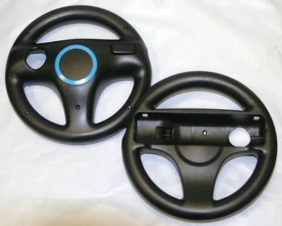 2 x Mario Kart Steering Wheels for Nintendo Wii & Wii U - Old Skool (BLACK) - Image 1 of 2