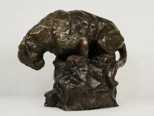 Gwen Harrison Lockhart (American 20th century) Cougar Signed Bronze Sculpture - Picture 1 of 12