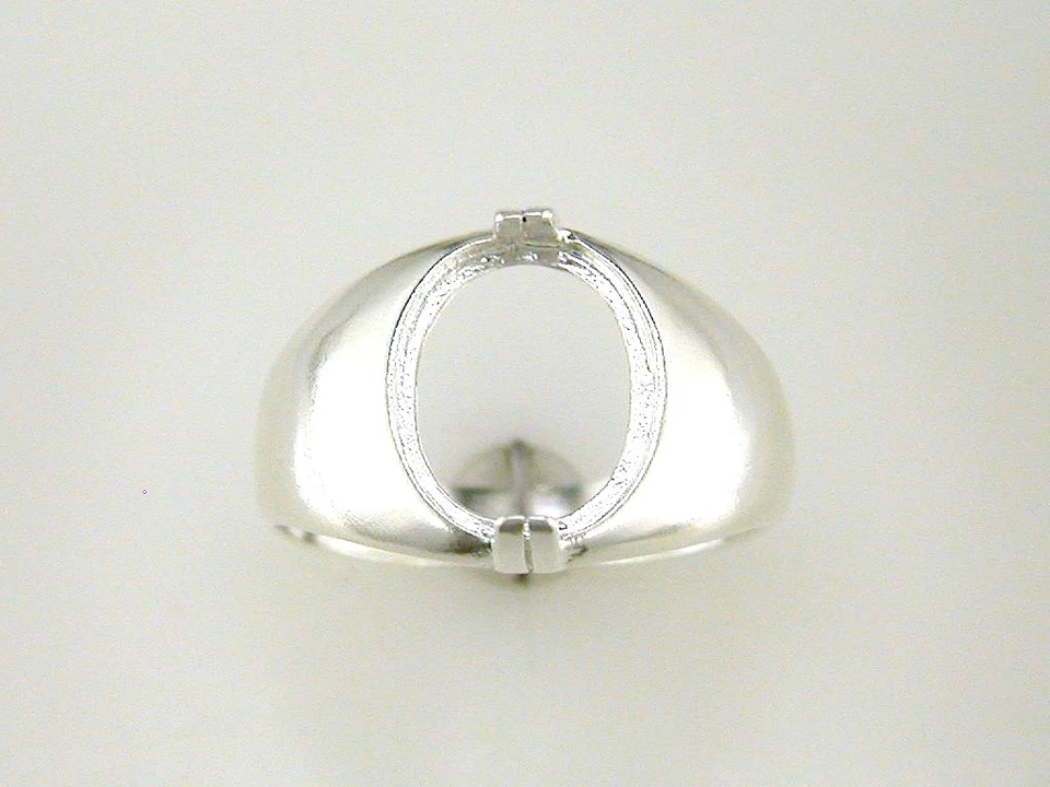 Mens Oval Cabochon Ring Setting Sterling Silver - Image 1 of 1