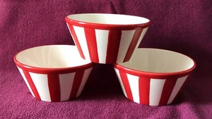 3 Hand Painted Crafted Ceramic Popcorn Bowls by Everyday Entertaining - Picture 1 of 4