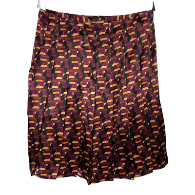 Falda de mujer Ellen Tracy plisada estampado geométrico cremallera lateral multicolor 10 NUEVA Foto 1 de 4