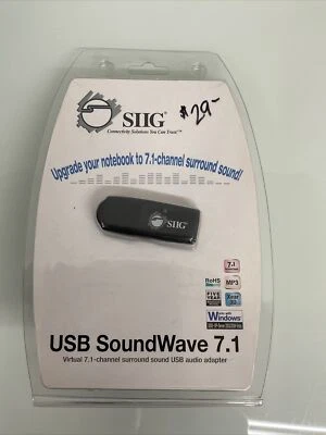 SIIG SoundWave USB 1.0/1.1 (CES00012S2) Sound Card New Laptop USB - Image 1 of 3