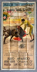 More details for 1960 original spanish jean rius design poster,  ortega signed, large 42”x21”