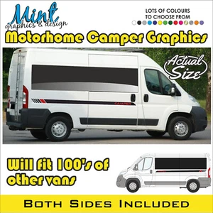 L2 PEUGEOT BOXER LWB EXLWB MOTORHOME CAMPER VAN STRIPES GRAPHICS DECALS 057 - Picture 1 of 4