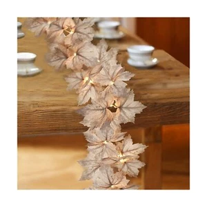 Fall Decor - 2 Pack Fall Garland with Lights - 8.2Ft Autumn Maples Leaf light... - Picture 1 of 6