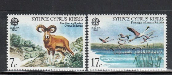 CYPRUS Muflón y Flamencos Juego MNH Foto 1 de 1