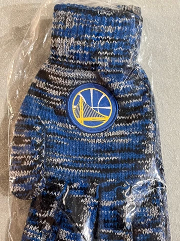 Golden State Warriors Blue Warm Soft Cotton Winter Gloves - Adult - Official NBA Cover