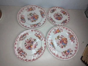 Mason's Fruit Basket Red Multicolor (2) Luncheon and (2) Salad Plates **EXC** - Picture 1 of 4