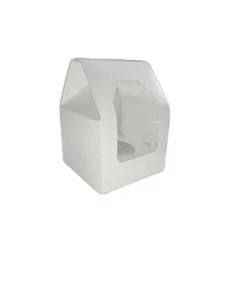 25 x Fenster Cupcake Boxen fasst 1 einzelne Tasse Kuchen mit abnehmbaren Einsätzen - Bild 1 von 2