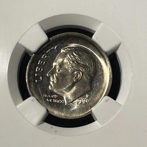 1999 P 10C ERROR NGC UNC DETAILS BROADSTRUCK OBVERSE SCRATCHED DIME COIN Cover