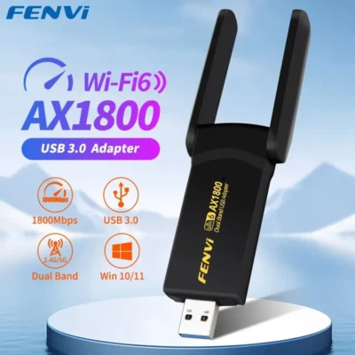 1800Mbps Wifi 6 USB Adapter Dual Band 2.4G/5Ghz Wireless Wifi Receiver USB 3.0 D - Image 1 of 4
