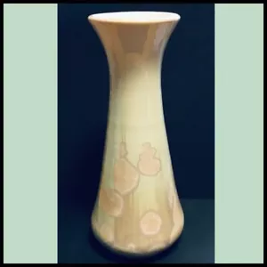 Art Pottery Crystalline Glaze Vase Beautiful Sea Foam Green Artist Signed 10.5” - Picture 1 of 10
