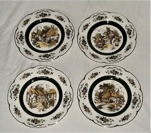 ASCOT SERVICE PLATE SET OF 4 DECORATIVE WALL PLATES BY WOOD & SONS ENGLAND - Picture 1 of 8