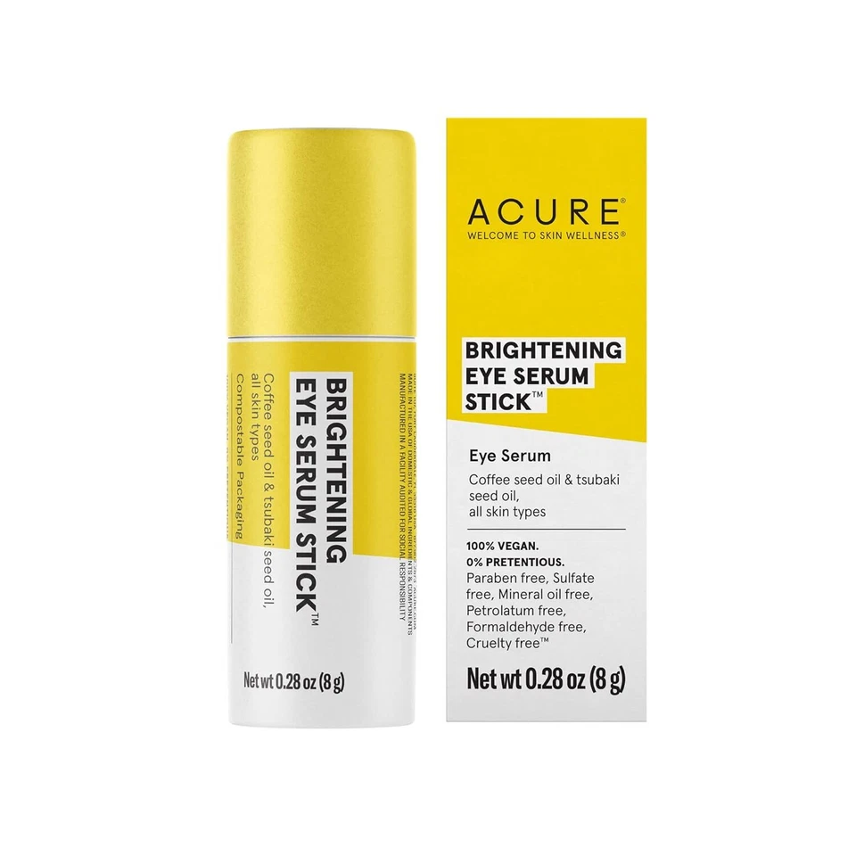 Acure Brightening Eye Serum Stick, Suero para ojos, 0,28 oz Foto 1 de 1