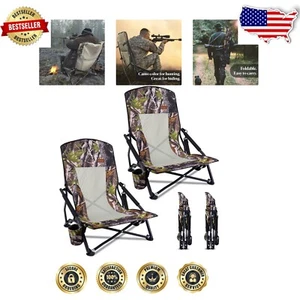 Sturdy L-Shaped Portable Camping Chair Set - Ideal for Hunting & Outdoor Events - Picture 1 of 9