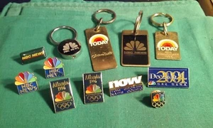 Lot 12 NBC Television National Broadcasting Network Pins & Keychains Tom Brokaw - Picture 1 of 8