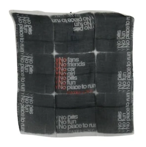 CoSTUME NATIONAL C'N'C Scarf Dark Gray Wool Foulard Branded 65x65cm RRP $200 - Picture 1 of 7