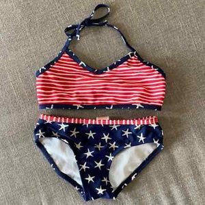 Cat & Jack red white and blue Stars and Stripes swim suit Size XS (4/5) - Picture 1 of 8