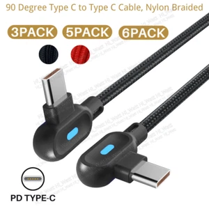 3/5/6X Lot 90 Degree USB C to Type C Charging Cable PD Fast Charger For Samsung - Picture 1 of 11
