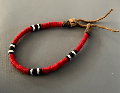 HOLLISTER КРАСНЫЙ ТКАНИ КОРИЧНЕВЫЙ КОЖАНЫЙ БРАСЛЕТ - Изображение 1 из 4