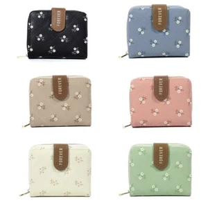 Blumenmuster Geld tasche Zwei Falten Karten halter Für Frauen Student - Bild 1 von 12