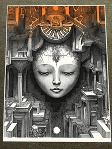 Póster cara flotante mística con ojo simbólico en templo 18x24 pulgadas - Imagen 1 de 1