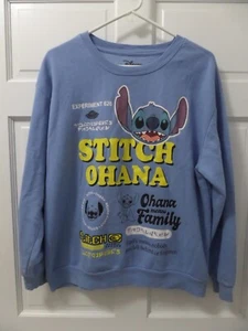 Disney Stitch Sweatshirt Long Sleeve Crew Neck Graphic Blue Women's 3XL - Picture 1 of 6
