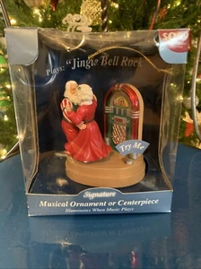 Santa & Mrs. Claus Juke Box Musical Ornament / Centerpiece - "Jingle Bell Rock" - Picture 1 of 24