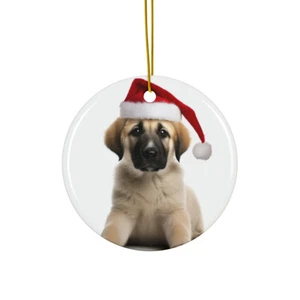 Adorno colgante de cerámica para árbol de Navidad - Diseño de cachorro de perro pastor de Anatolia - Imagen 1 de 4