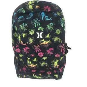Hurley black ocean theme school backpack book bag New - Picture 1 of 10