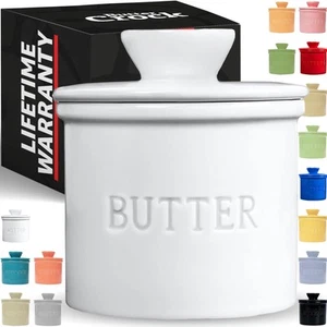 Prioritychef Butter Crock with Lid, on Demand Spreadable Butter, French Butter K - Picture 1 of 7