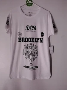 On Fire Women White S/Sleeve Brooklyn 23 Cotton XL T-shirt - Picture 1 of 7