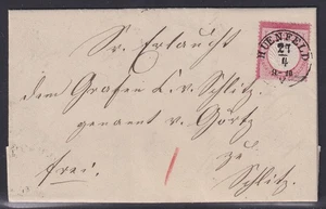 75765) HUENFELD sehr sauberer Brief mit Nachverwendung nach Schlitz - Bild 1 von 3