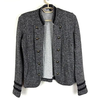 Tommy Hilfiger Chaqueta Blazer Tejida Abierta Militar Pequeña Gris Y2K Foto 1 de 4