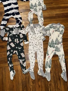 Bundle of Toddler Boy  Longsleeve Footie Onepieces Carters Burts Bees Size 18Mo - Picture 1 of 10